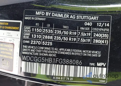 2015 Mercedes-Benz Glk 350 z USA, uszkodzony, nr VIN WDCGG5HB1FG388086